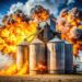 Grain silo explosion captures fireballs soaring through the air ...